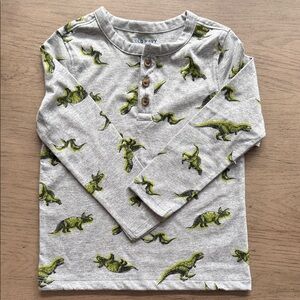 Old Navy Kids Green Dinosaur Long Sleeve Tee